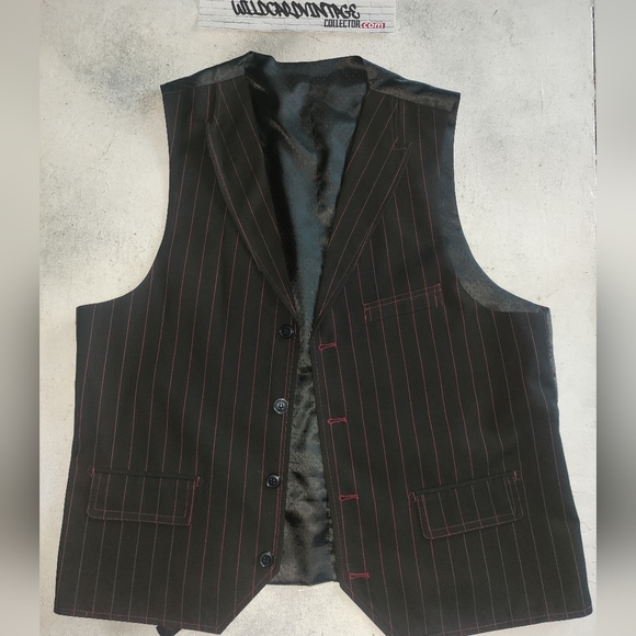 Men’s black with Red pinstripe Zoot Suit Size 42R - Picture 3 of 12